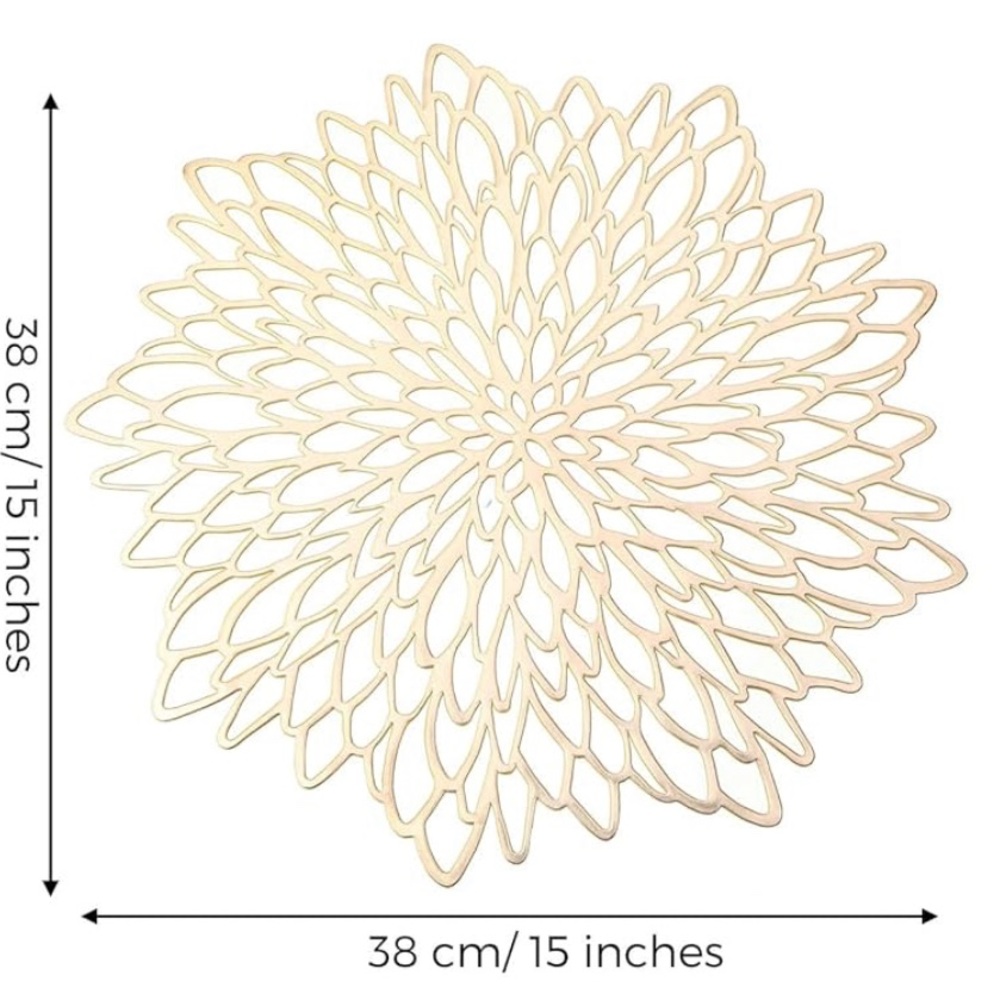 20 Gold Floral Placemats - Picture 5 of 5
